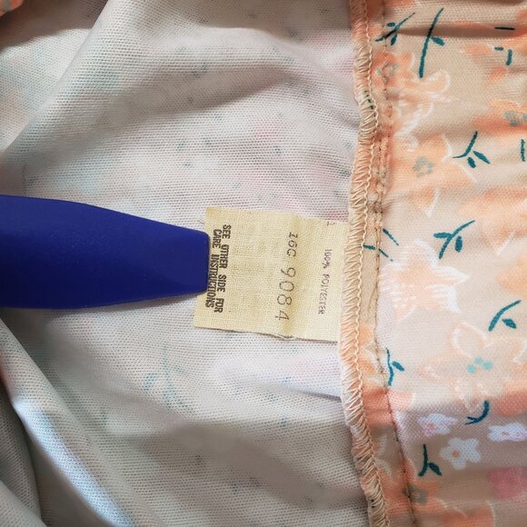 Vintage 70s Floral Midi Skirt Elastic Waist Lightweight Pastel Ombre Floral Boho - Picture 4 of 5